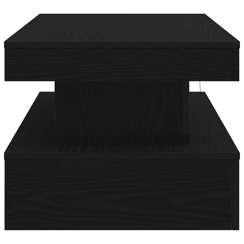 vidaXL fekete tölgy dohányzóasztal LED-lámpákkal 90x50x40 cm
