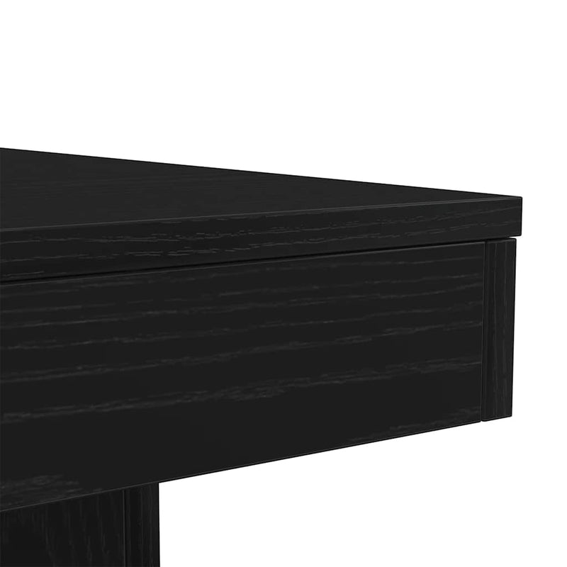 vidaXL fekete tölgy dohányzóasztal LED-lámpákkal 90x50x40 cm