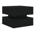 vidaXL fekete tölgyszínű dohányzóasztal LED-lámpákkal 50 x 50 x 40 cm