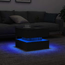 vidaXL fekete tölgyszínű dohányzóasztal LED-lámpákkal 50 x 50 x 40 cm