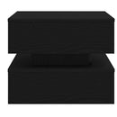 vidaXL fekete tölgyszínű dohányzóasztal LED-lámpákkal 50 x 50 x 40 cm