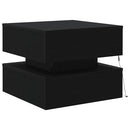 vidaXL fekete tölgyszínű dohányzóasztal LED-lámpákkal 50 x 50 x 40 cm