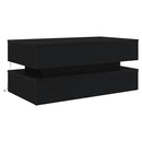 vidaXL fekete tölgy dohányzóasztal LED-lámpákkal 90x50x40 cm
