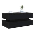 vidaXL fekete tölgy dohányzóasztal LED-lámpákkal 90x50x40 cm
