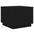 vidaXL fekete tölgyszínű dohányzóasztal LED-lámpákkal 50 x 50 x 40 cm