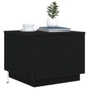 vidaXL fekete tölgyszínű dohányzóasztal LED-lámpákkal 50 x 50 x 40 cm