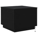 vidaXL fekete tölgyszínű dohányzóasztal LED-lámpákkal 50 x 50 x 40 cm