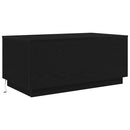 vidaXL fekete tölgy dohányzóasztal LED-lámpákkal 90x50x40 cm