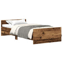 vidaXL antik fa szerelt fa ágykeret matrac nélkül 75x190 cm