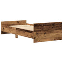 vidaXL antik fa szerelt fa ágykeret matrac nélkül 75x190 cm