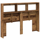 vidaXL antik fa áthidalószekrény LED-világítással 140 x 17 x 102 cm