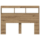 vidaXL kézműves tölgy áthidalószekrény LED-ekkel 140 x 17 x 102 cm