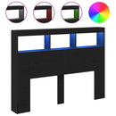 vidaXL fekete tölgy színű áthidalószekrény LED-ekkel 140 x 17 x 102 cm