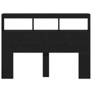 vidaXL fekete tölgy színű áthidalószekrény LED-ekkel 140 x 17 x 102 cm