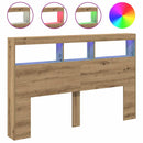 vidaXL kézműves tölgy áthidalószekrény LED-ekkel 160 x 17 x 102 cm