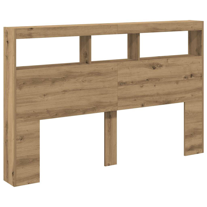 vidaXL kézműves tölgy áthidalószekrény LED-ekkel 160 x 17 x 102 cm