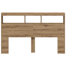 vidaXL kézműves tölgy áthidalószekrény LED-ekkel 160 x 17 x 102 cm