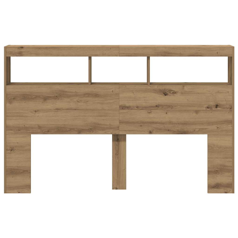 vidaXL kézműves tölgy áthidalószekrény LED-ekkel 160 x 17 x 102 cm