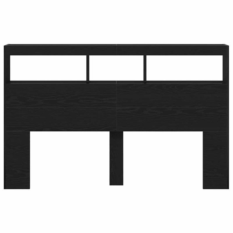 vidaXL fekete tölgy színű áthidalószekrény LED-ekkel 160 x 17 x 102 cm