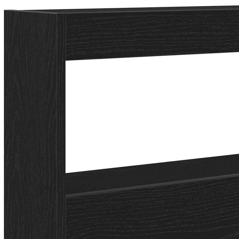 vidaXL fekete tölgy színű áthidalószekrény LED-ekkel 160 x 17 x 102 cm