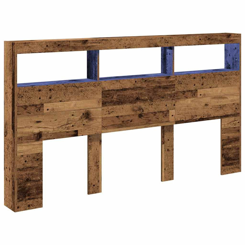 vidaXL antik fa áthidalószekrény LED-világítással 180 x 17 x 102 cm