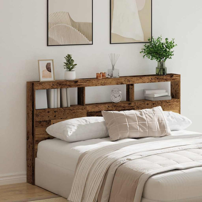 vidaXL antik fa áthidalószekrény LED-világítással 180 x 17 x 102 cm