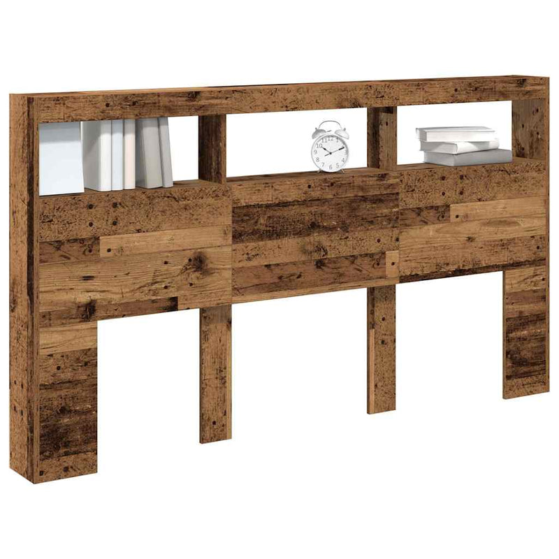 vidaXL antik fa áthidalószekrény LED-világítással 180 x 17 x 102 cm