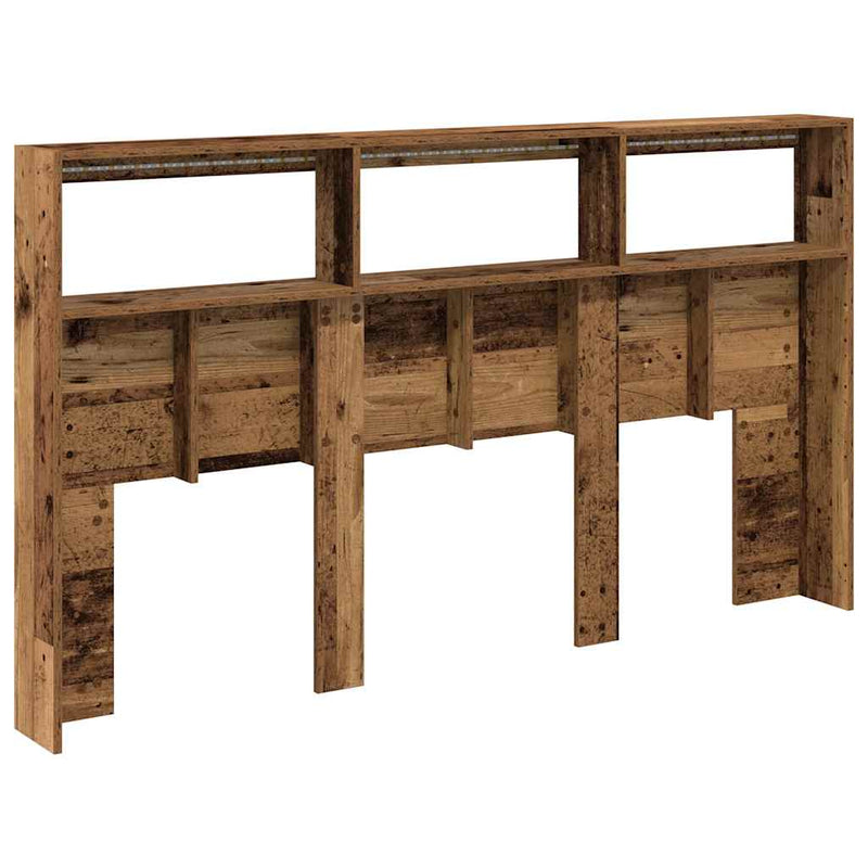 vidaXL antik fa áthidalószekrény LED-világítással 180 x 17 x 102 cm