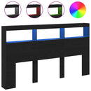 vidaXL fekete tölgy színű áthidalószekrény LED-ekkel 180 x 17 x 102 cm