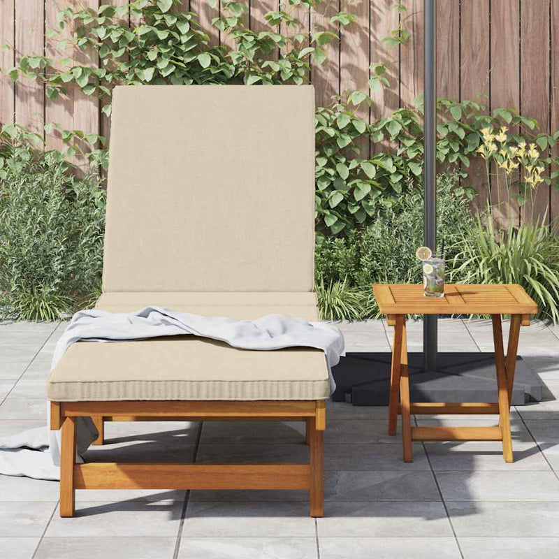 vidaXL Napozó párnával 1-személy Barna 63 x 199 x 85cm Tömör akácfa