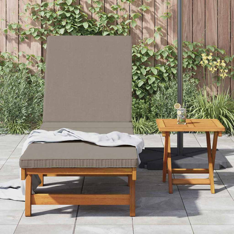 vidaXL Napozó párnával 1-személy Barna 63 x 199 x 85cm Tömör akácfa