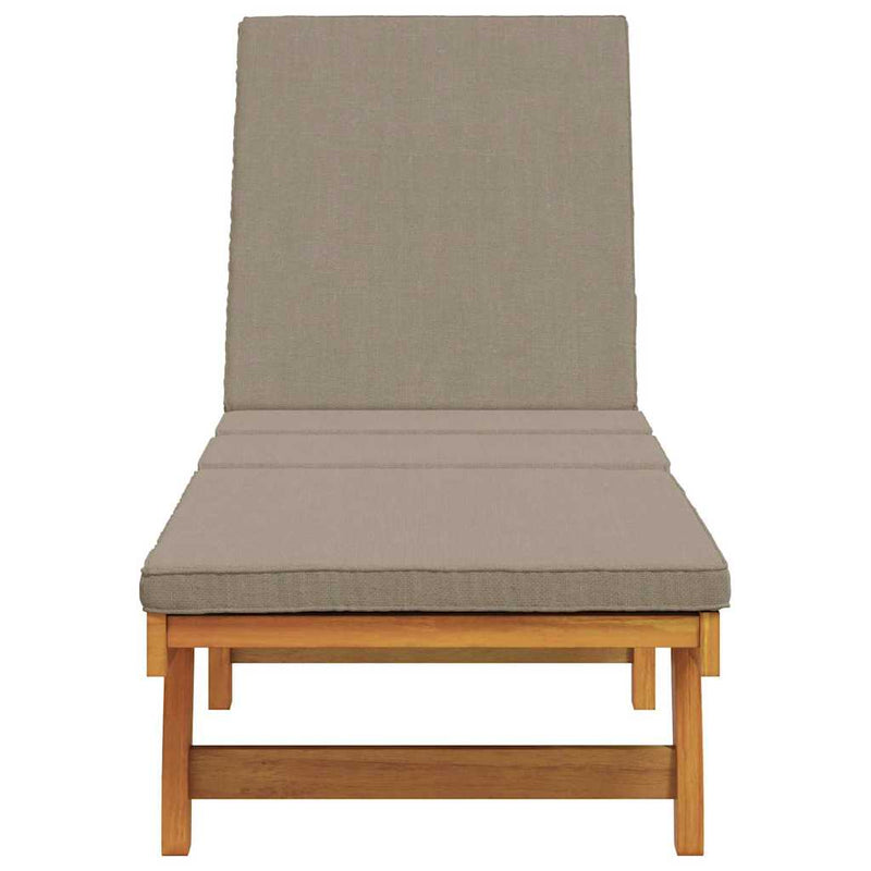 vidaXL Napozó párnával 1-személy Barna 63 x 199 x 85cm Tömör akácfa