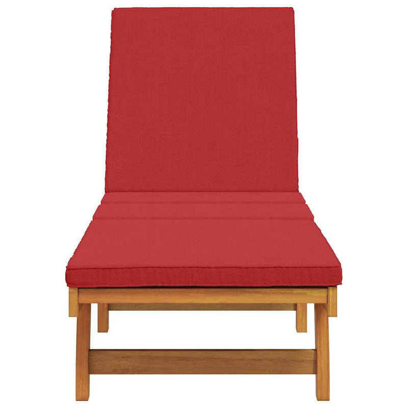 vidaXL Napozó párnával 1-személy Barna 63 x 199 x 85cm Tömör akácfa