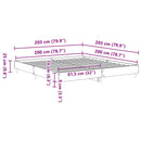 vidaXL barna tölgyszínű szerelt fa ágykeret matrac nélkül 200 x 200 cm