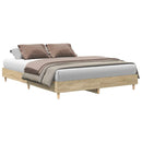 vidaXL sonoma tölgy színű szerelt fa ágykeret matrac nélkül 150x200 cm