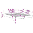 vidaXL betonszürke szerelt fa ágykeret matrac nélkül 150 x 200 cm
