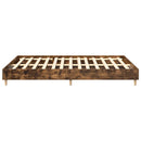 vidaXL füstös tölgy színű szerelt fa ágykeret matrac nélkül 150x200 cm