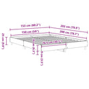 vidaXL füstös tölgy színű szerelt fa ágykeret matrac nélkül 150x200 cm