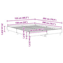 vidaXL kézműves tölgy szerelt fa ágykeret matrac nélkül 150x200 cm