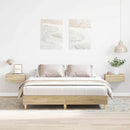 vidaXL sonoma tölgy színű szerelt fa ágykeret matrac nélkül 140x200 cm