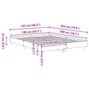 vidaXL füstös tölgy színű szerelt fa ágykeret matrac nélkül 140x200 cm