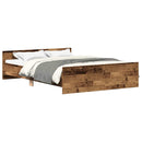vidaXL antik fa szerelt fa ágykeret matrac nélkül 140x190 cm