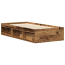 vidaXL antik fa szerelt fa ágykeret matrac nélkül 90x200 cm