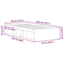vidaXL kézműves tölgy szerelt fa ágykeret matrac nélkül 90x200 cm