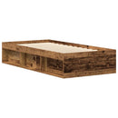 vidaXL antik fa szerelt fa ágykeret matrac nélkül 100x200 cm