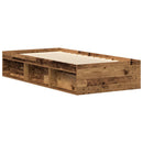 vidaXL antik fa szerelt fa ágykeret matrac nélkül 100x200 cm