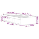 vidaXL antik fa szerelt fa ágykeret matrac nélkül 100x200 cm