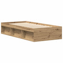 vidaXL kézműves tölgy szerelt fa ágykeret matrac nélkül 90x190 cm