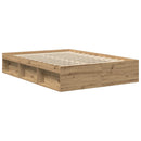 vidaXL kézműves tölgy szerelt fa ágykeret matrac nélkül 120x200 cm