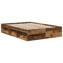 vidaXL antik fa szerelt fa ágykeret matrac nélkül 120x190 cm